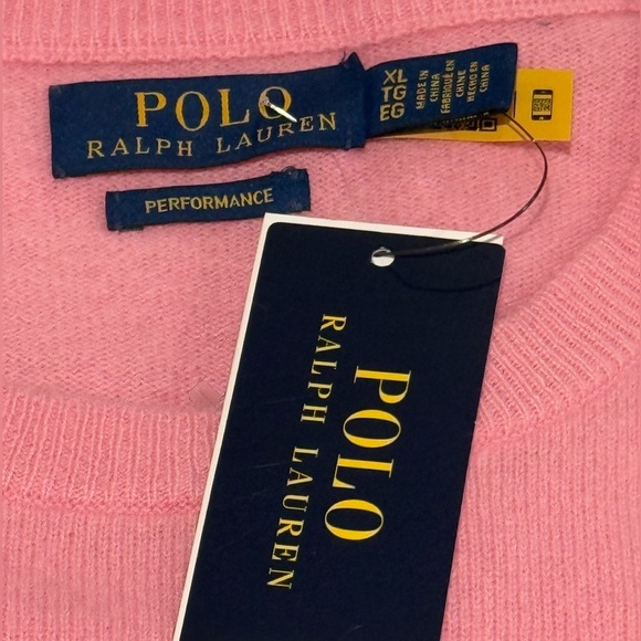 POLO RALPH LAUREN Cashmere Crewneck Pink Sweater Size XL NEW - Picture 7 of 10